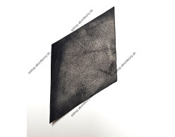 Rožky kožené na mech, farba: metalická čierna, rozmer 70 x 120 mm